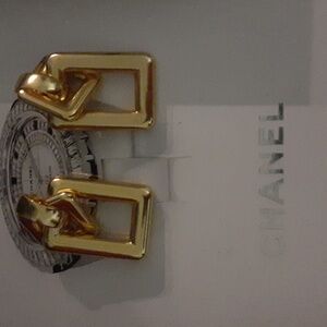 J crew oversized double link square earrings